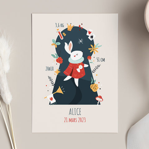 Affiche de naissance Pays des merveilles