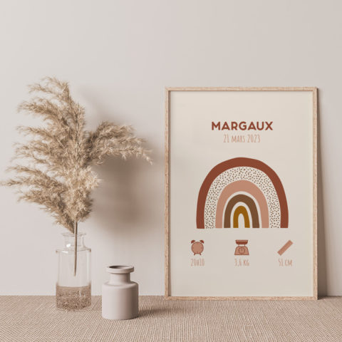 Affiche de naissance Arc-en-ciel