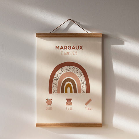 Affiche de naissance arc-en-ciel