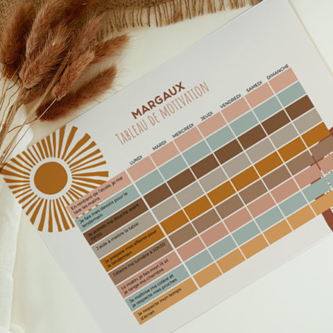 Tableau de motivation Arc en ciel