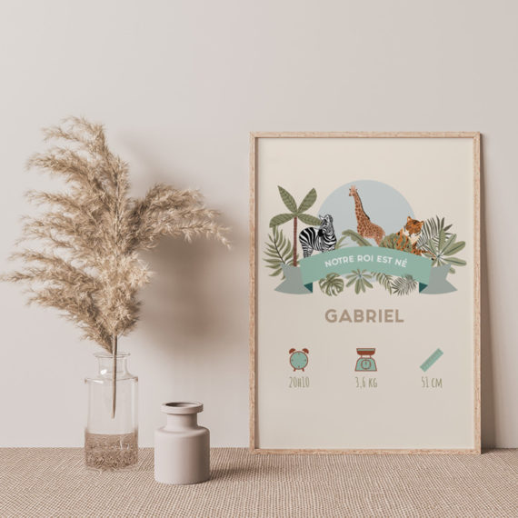 Affiche de naissance Savane