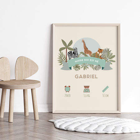 Affiche de naissance Savane