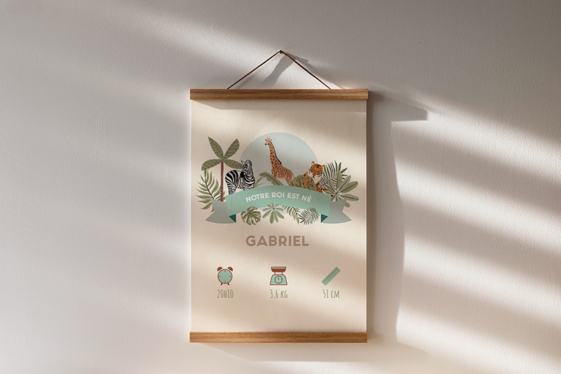 Affiche de naissance Savane