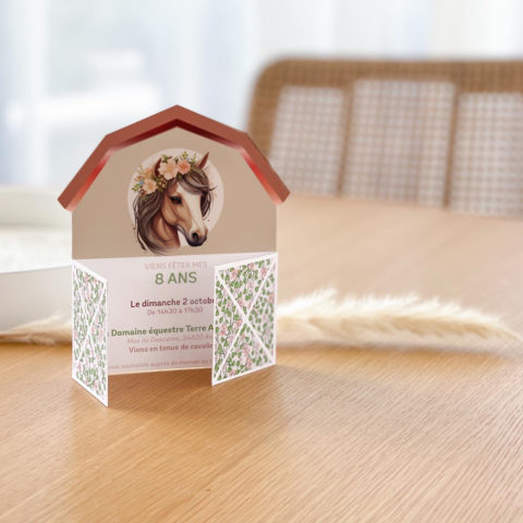 Invitation anniversaire Cheval