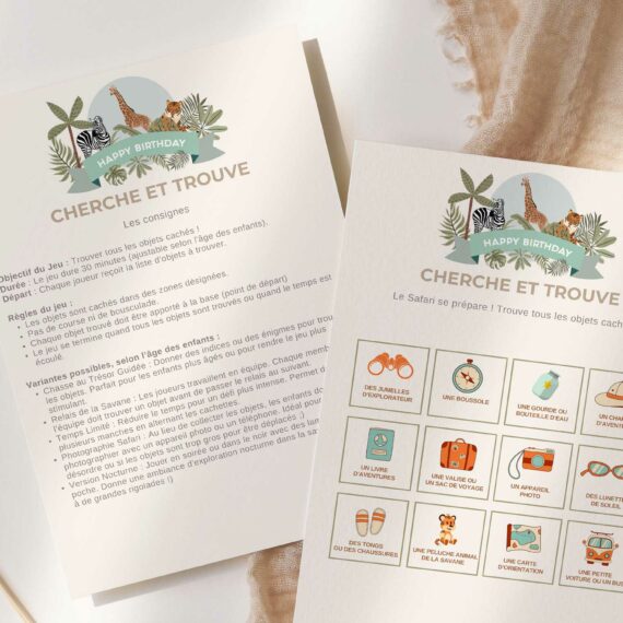 Jeux anniversaire Savane