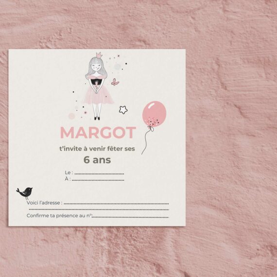 Invitation anniversaire Princesse