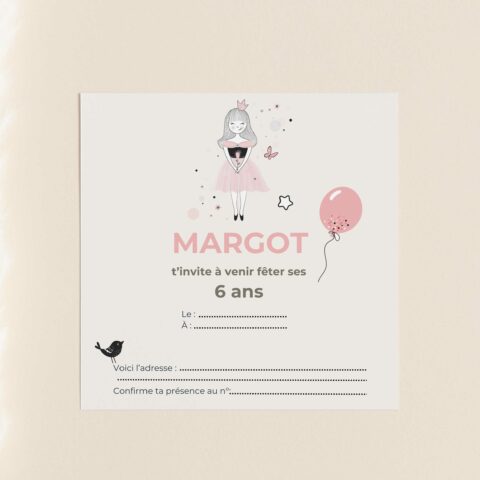 Invitation anniversaire Princesse
