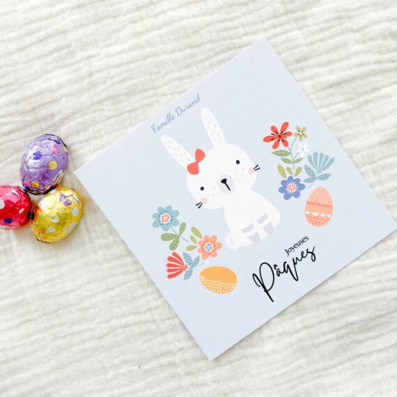Lot de 5 Cartes de Vœux de Pâques Bunny