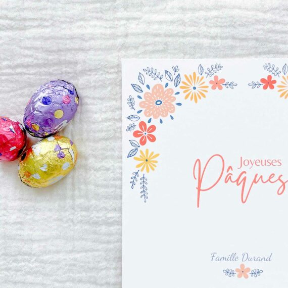 Lot de 5 Cartes de Vœux de Pâques Bunny