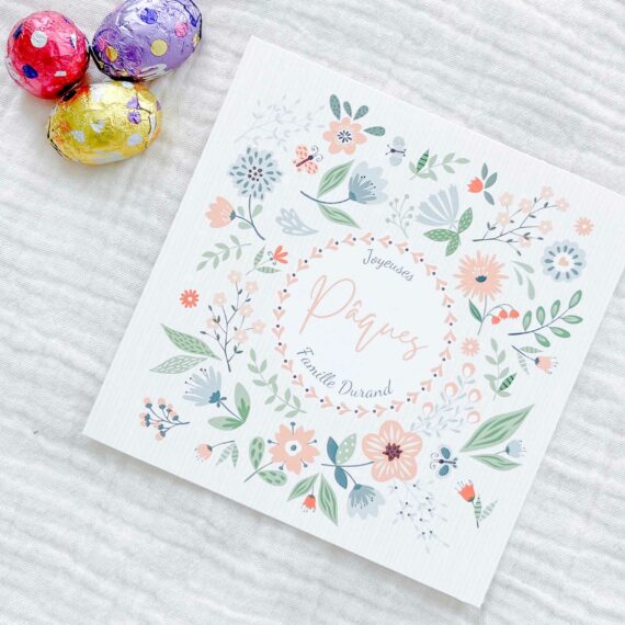 Lot de 5 Cartes de Vœux de Pâques Bunny