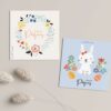 Lot de 5 Cartes de Vœux de Pâques Bunny