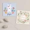 Lot de 5 Cartes de Vœux de Pâques Bunny