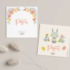 Lot de 5 Cartes de Vœux de Pâques Bunny