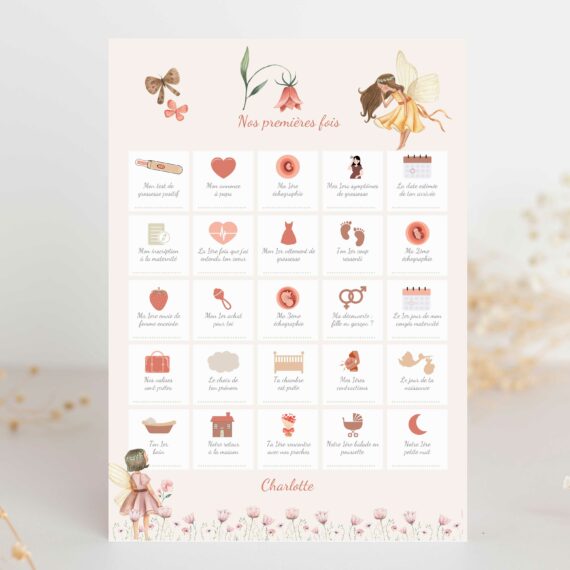 Affiche "Nos Premières Fois" Fée - Affiche de Maternité - Grossesse
