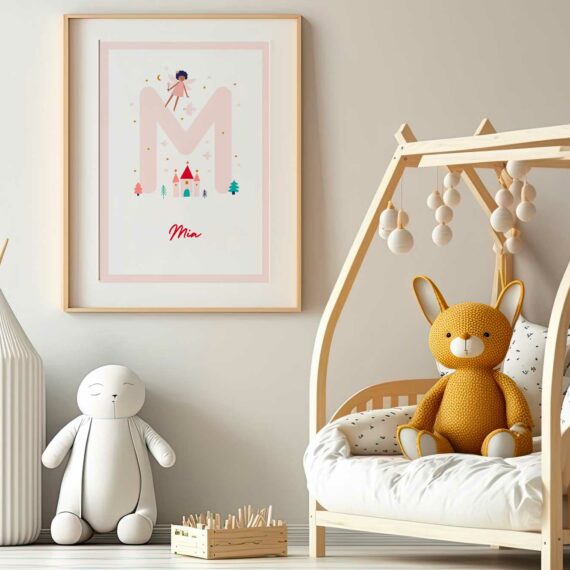 Affiche Prénom Enfant - Thème des Fées