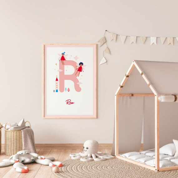 Affiche Prénom Enfant - Thème des Fées