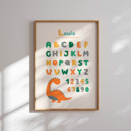 Affiche abécédaire personnalisée - Thème Dino
