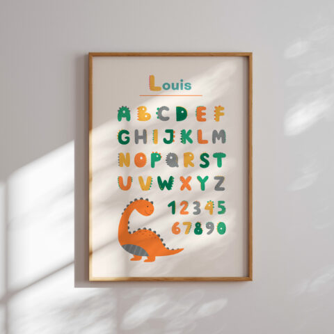 Affiche abécédaire personnalisée - Thème Dino