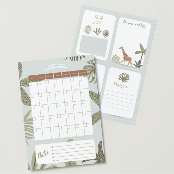 Monthly planner Savane