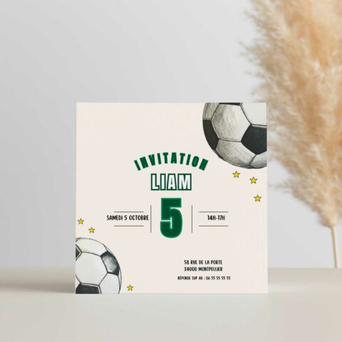 Invitation anniversaire Football - étoiles