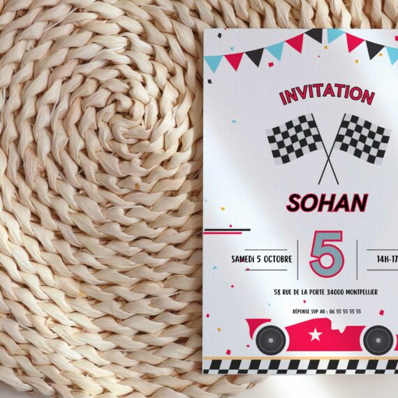 Invitation anniversaire Formule 1